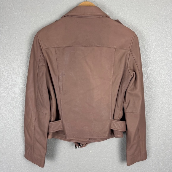 All Saints Balfern 100% Lamb Leather Jacket, Blush Pink US 8 - Biker, Moto - Picture 9 of 14